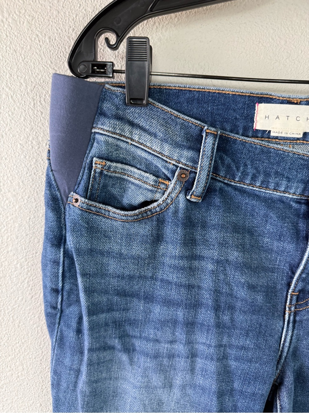 Hatch Under the Bump Crop Maternity Jean  Blue Denim Women’s Size 28 - Picture 7 of 14